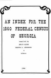 1860 Federal Census of Georgia
